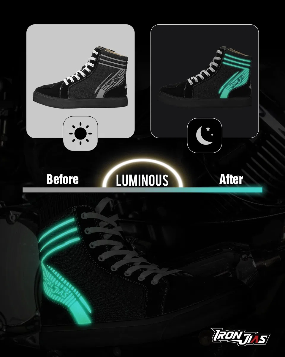 IRON JIA'S Scarpe Moto Uomo，Stivali Moto Casual da Strada Traspiranti e Antiscivolo con Cerniera Laterale, Supporto per la Caviglia e Pattini di Cambio 44