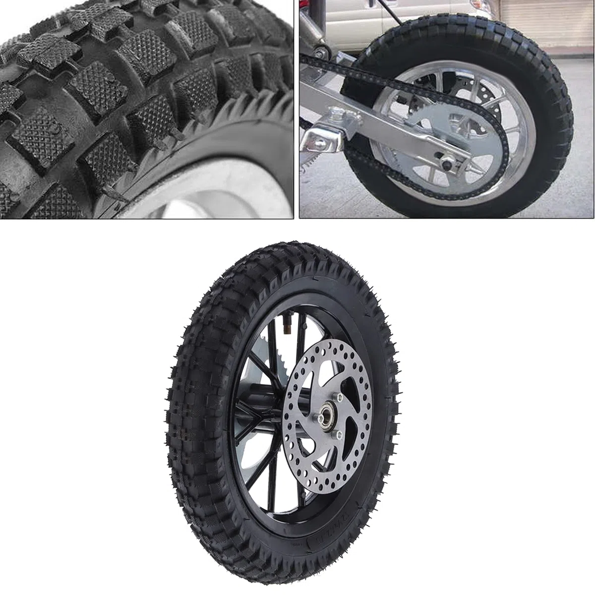 Ruota Posteriore Aramox, 12,5 X 2,75 Pollici di Gomma Anti-scivolo in Metallo per Ruota Posteriore di Ricambio per Coolster 2 Tempi Mini Dirt Bike QG-50