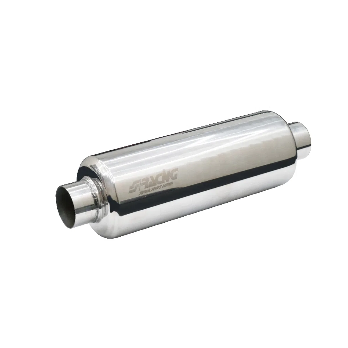 Simoni Racing ESR Custom Muffler Silenziatore Sportivo Universale, Uscita Rotonda Dritta, Silenziatore di Scarico per Auto, Marmitta Dritta per Auto in Inox