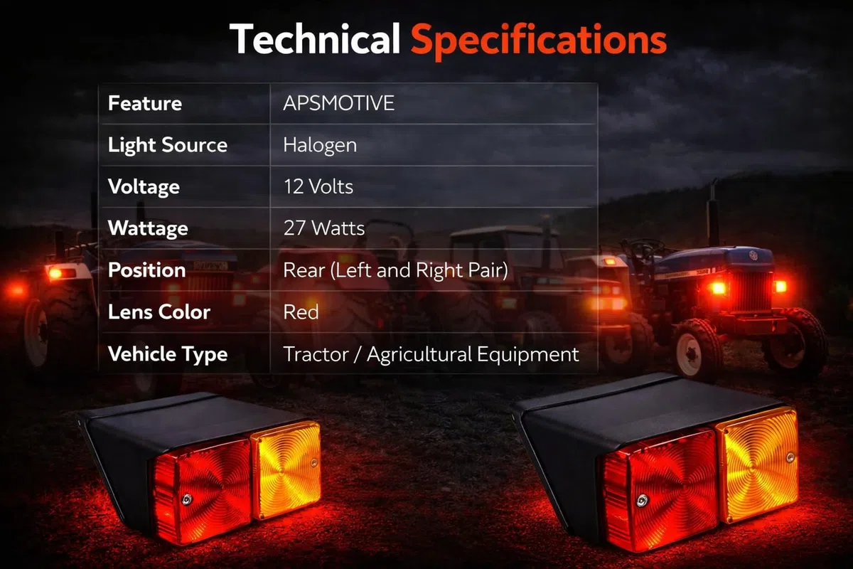 Lite Green Fanale posteriore per trattore Fanale 12v LED super luminoso Combinazione, Gruppo luci posteriori Sostituzione per Case/IH | FIAT | Trattori Ford New Holland 6610 535 515 4610