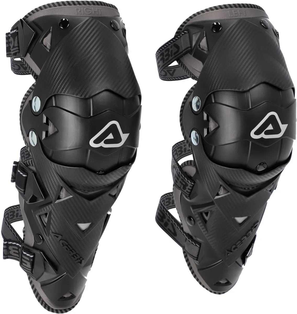 ACERBIS IMPACT EVO 3.0 Protezione Ginocchio, Parastinchi per Moto, Nero/Rosso, Polipropilene/EVA/Nylon, Sistema a Doppio Perno, Cinghie Elastiche Regolabili