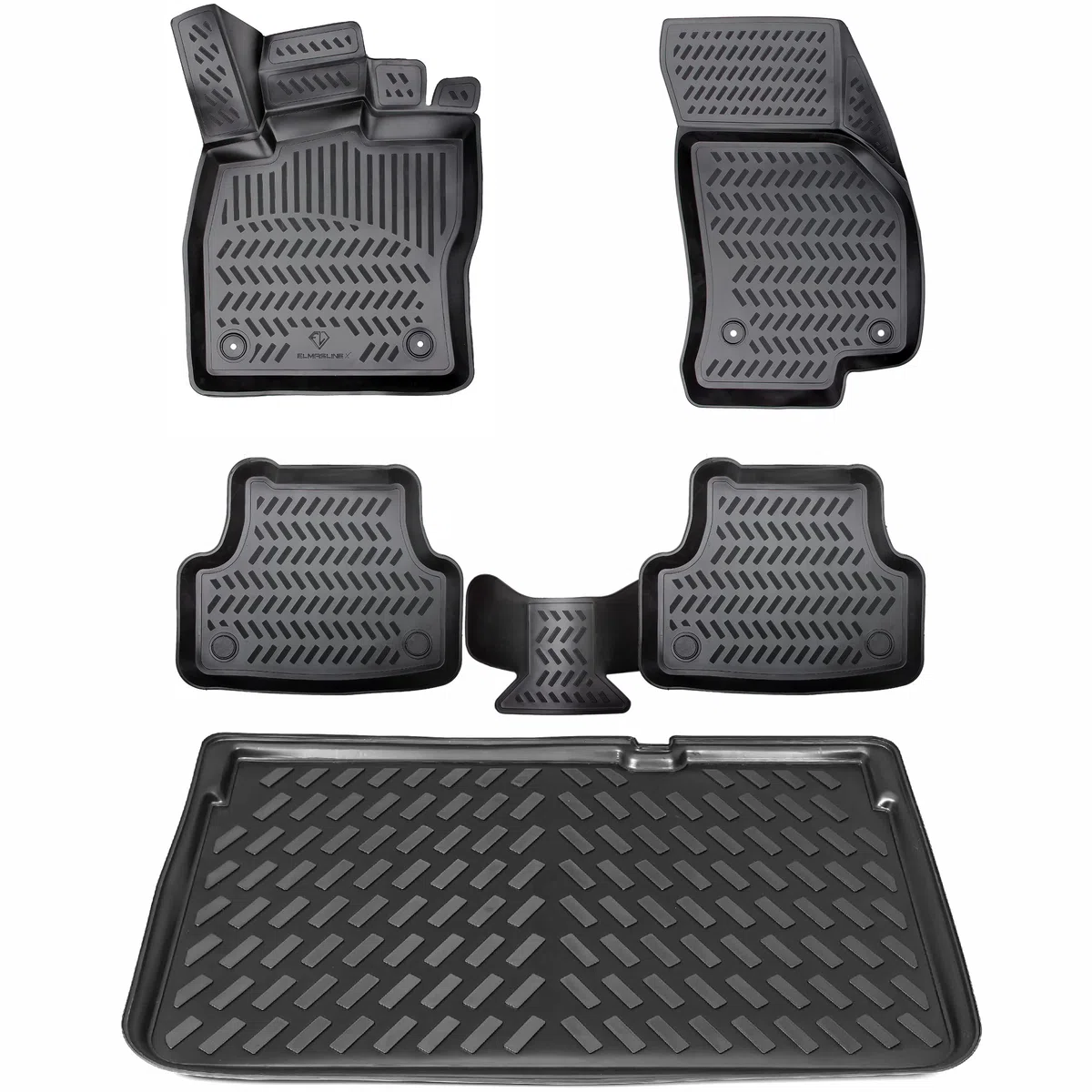 ELMASLINE 3D Tappetini Gomma e Vasca Baule per Seat Arona 2017-2025 (pianale di carico superiore) | Tappetini Auto | Vasca per il bagagliaio | Accessori auto