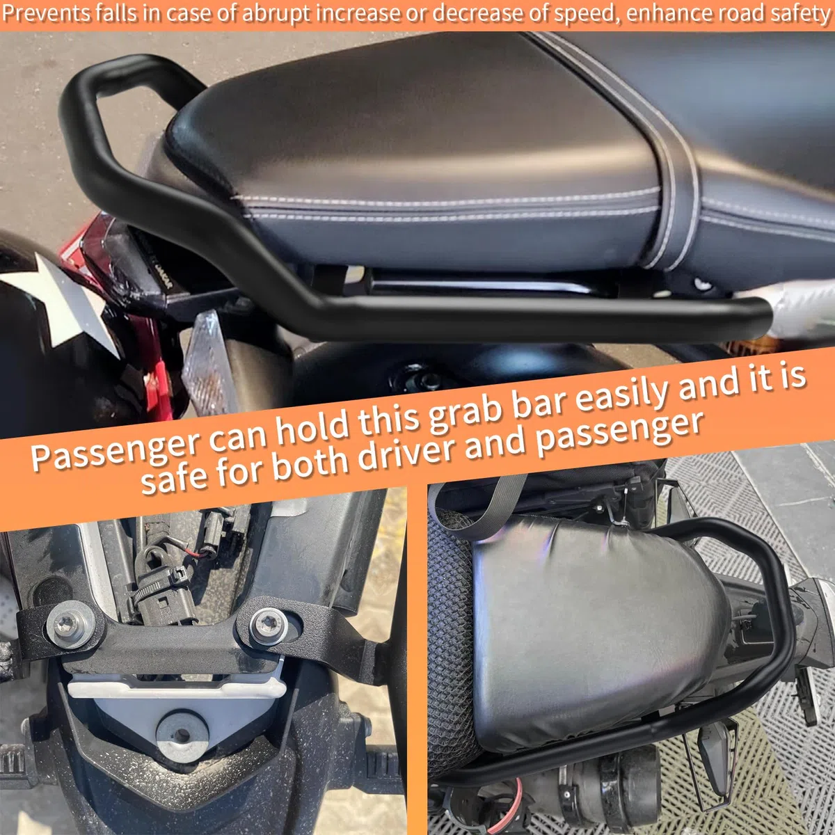 WOOGA Passeggero Posteriore Sedile del Passeggero Mano Grab Bar Rail Maniglia Accessori Moto compatibile con B&M&W RNINET R nine T/R9T /5 Pure/Racer/Scrambler/Urban G/S Accessories 2014-2023