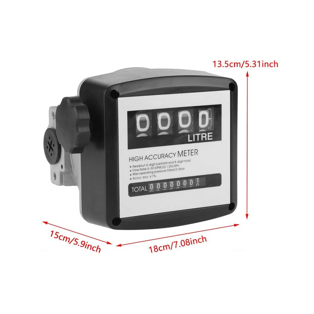 Misuratore di Portata Meccanico Misuratore di Portata per Olio Combustibile per Gasolio 1 Pollice 4 Digitale Ad Alta Precisione Misuratore di Portata Contalitri Gasolio