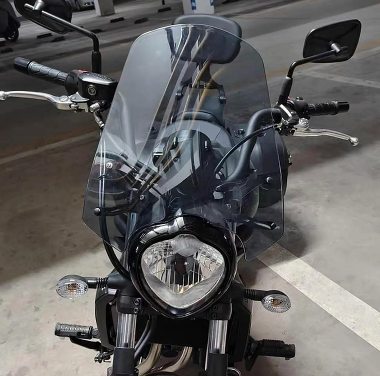 Parabrezza Cupolino per moto Vulcan S 650 2015-2024 2025 2026 Protezione dal vento Deflettore antivento (Grigio fumo)