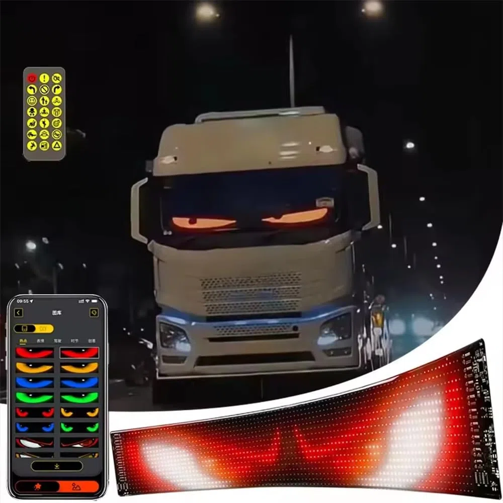 NEWFUN Occhi led per camion, insegna luminosa programmabile, Display LED Programmabile auto con controllo APP e telecomando