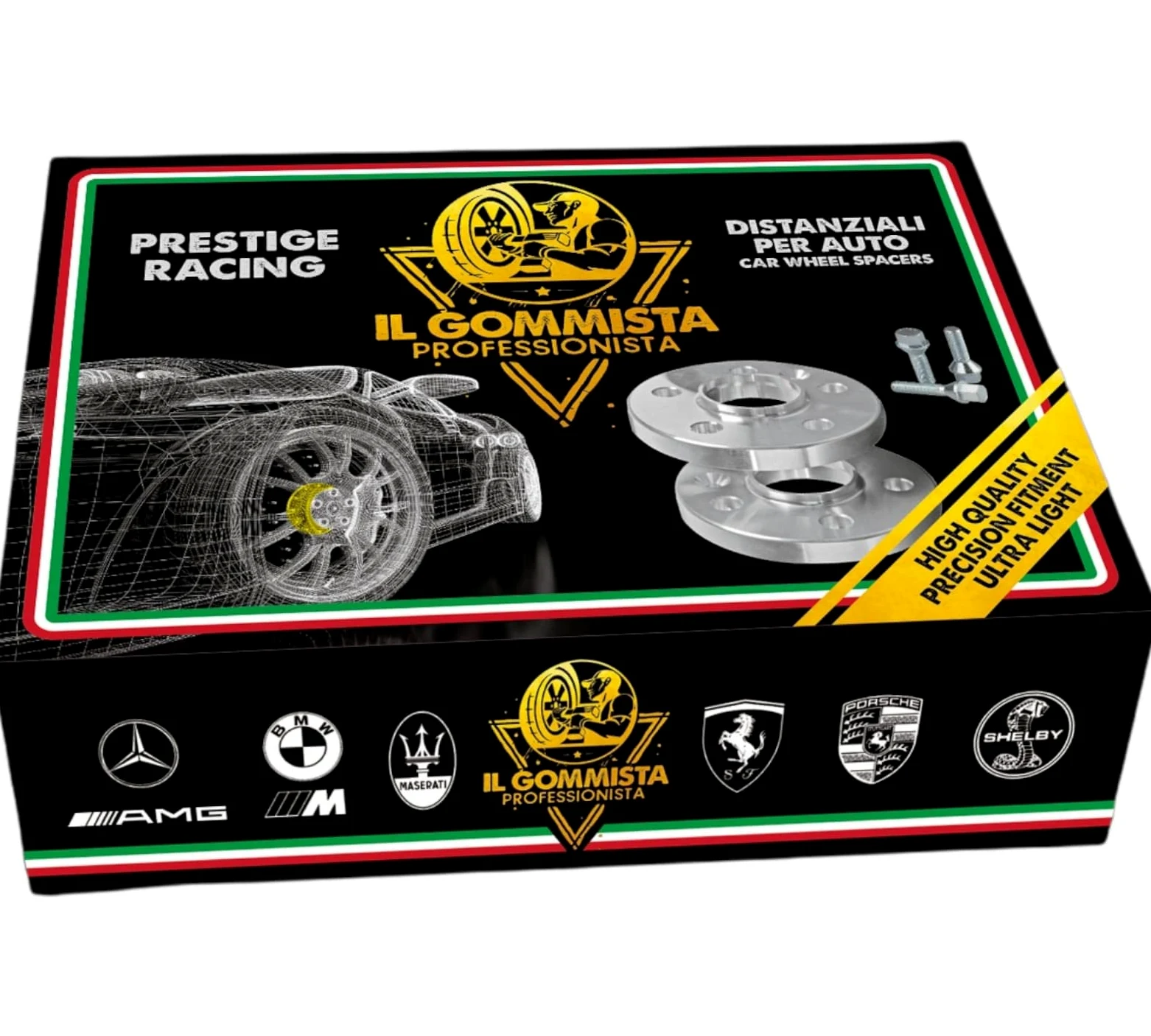 IGP 2 Distanziali Ruote 20 mm Compatibili Con Bmw Serie 3 F30 F31 F34 F35 F80 Cabrio Coupe' Xdrive Msport 5x120 mozzo 72,6 + Bulloni M14 x 1,25