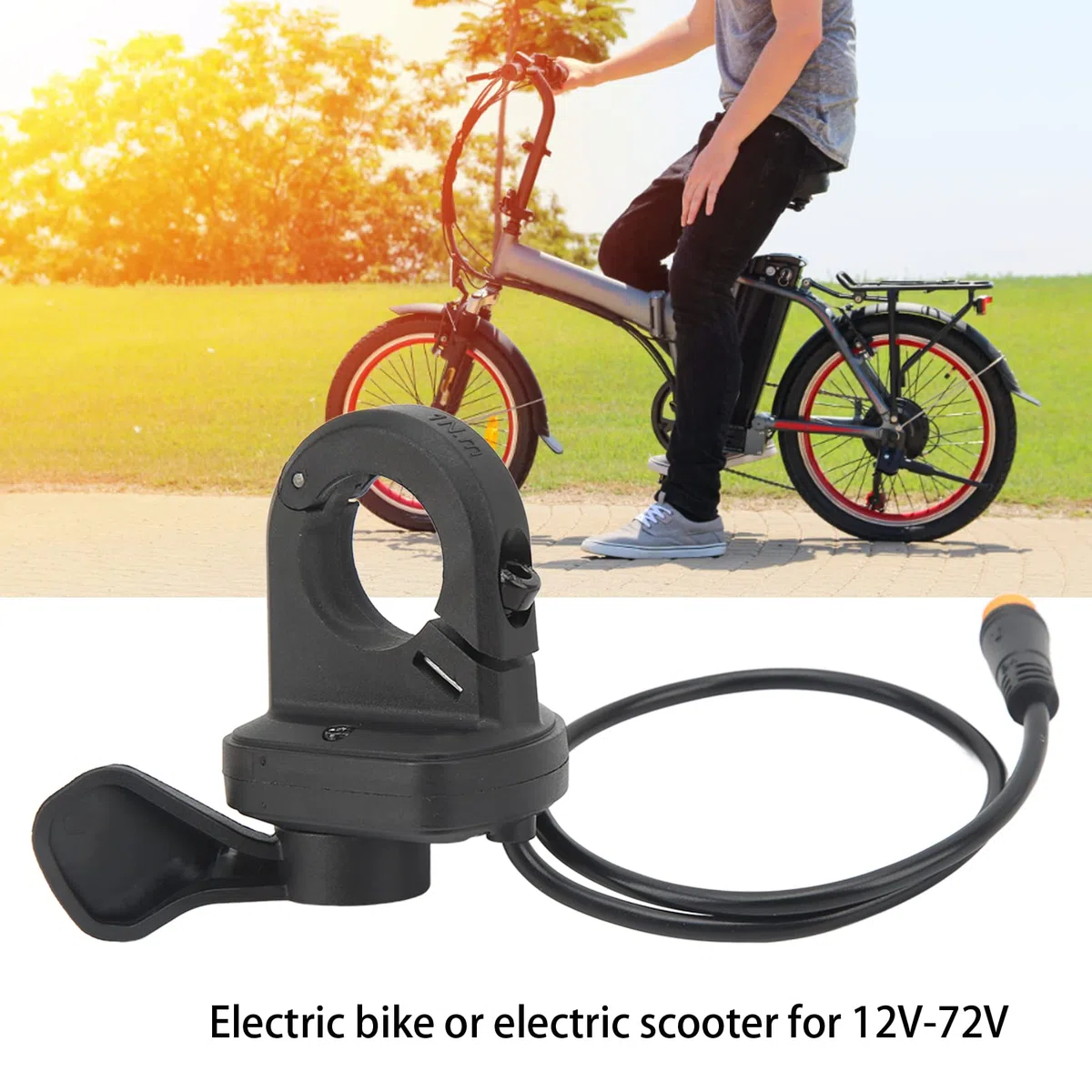 Alomejor Acceleratore a Pollice per Bici Elettrica Acceleratore per Bici Elettrica con Acceleratore a Pollice Impermeabile per Scooter Elettrico