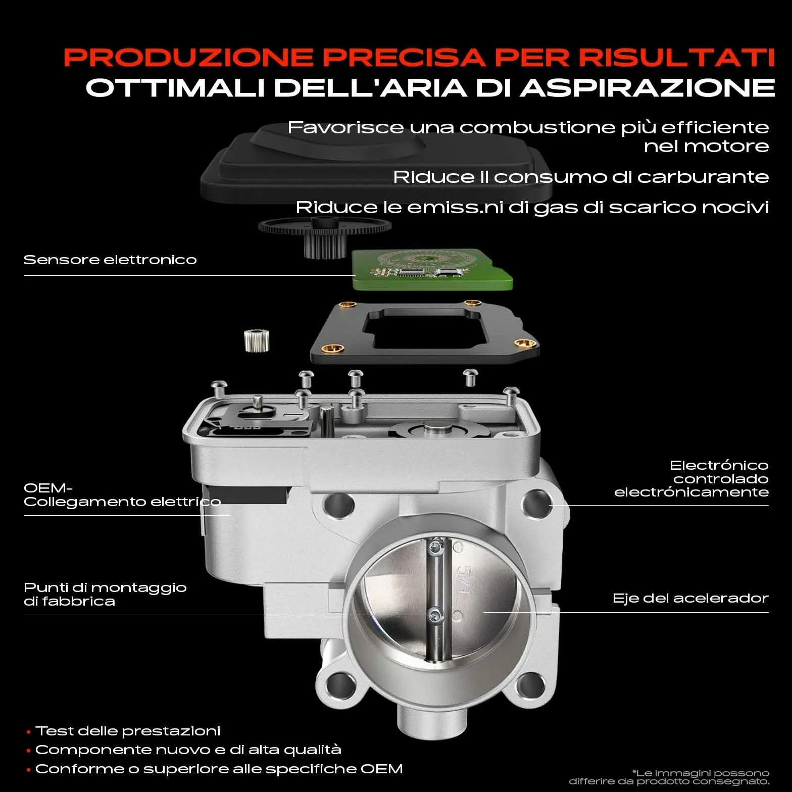 Frankberg Valvola dell'acceleratore Benzina Compatibile con Golf VI 5K1 1.6L A3 Sportback 8PA 1.6L Golf VI Variante AJ5 1.6L Altea XL 5P5 5P8 1.6L C.a.d.d.y III MPV 2CB 2CJ 2KB 2KJ 1.6L 06A133062AT