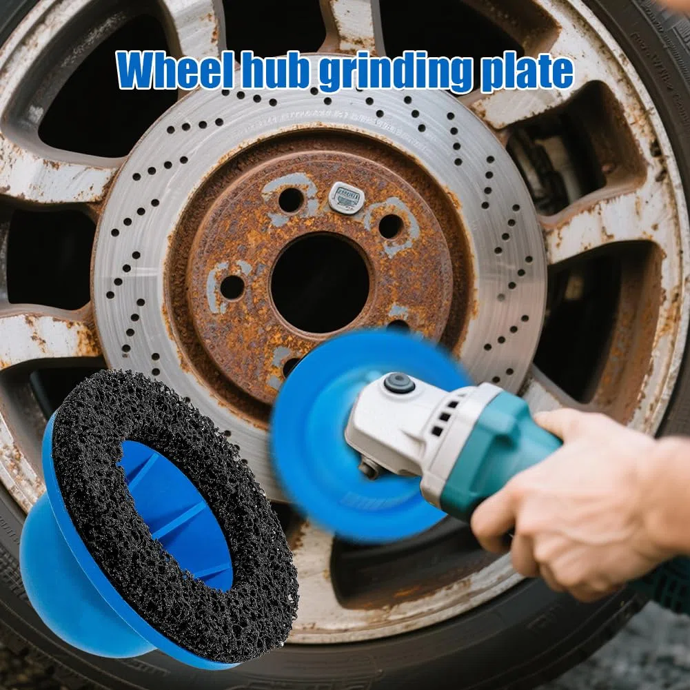 Smerigliatrice per Mozzo Ruota Auto, Pulitore Mozzo Ruota, Disco Grossolano, Ø Interno 90 mm Ø Esterno 150 mm, carburo di silicio Spazzola abrasiva per Pulizia mozzi