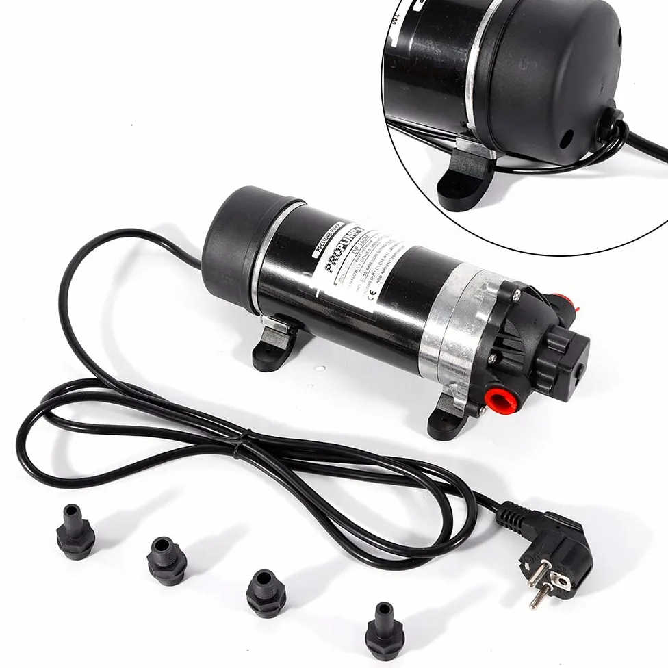 Pompa dell'acqua a membrana 220 V, autoadescante, 160 PSI, 5,5 l/min, pompa a membrana per camper, roulotte, barche, lavaggio e irrigazione da giardino