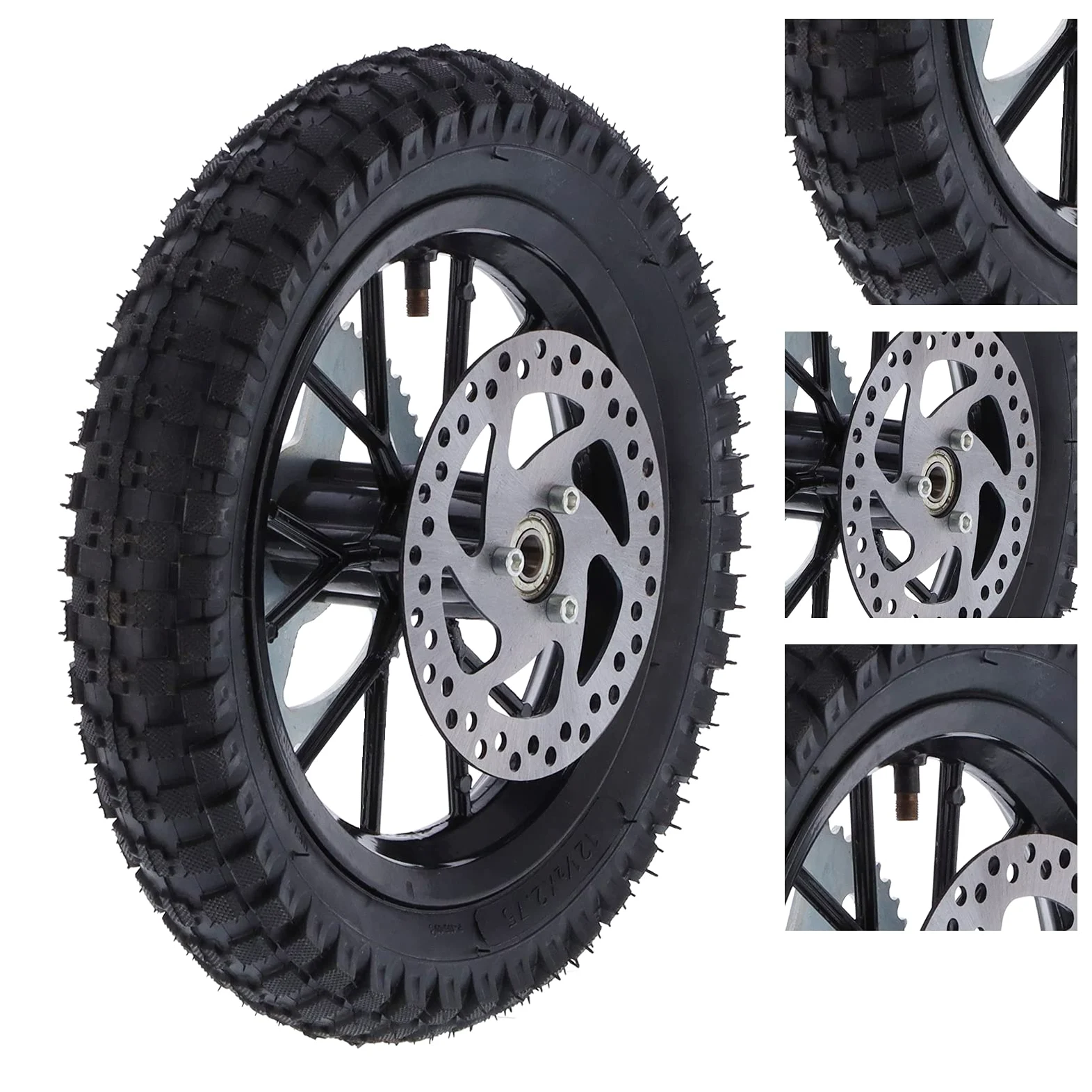 Ruota Posteriore Aramox, 12,5 X 2,75 Pollici di Gomma Anti-scivolo in Metallo per Ruota Posteriore di Ricambio per Coolster 2 Tempi Mini Dirt Bike QG-50