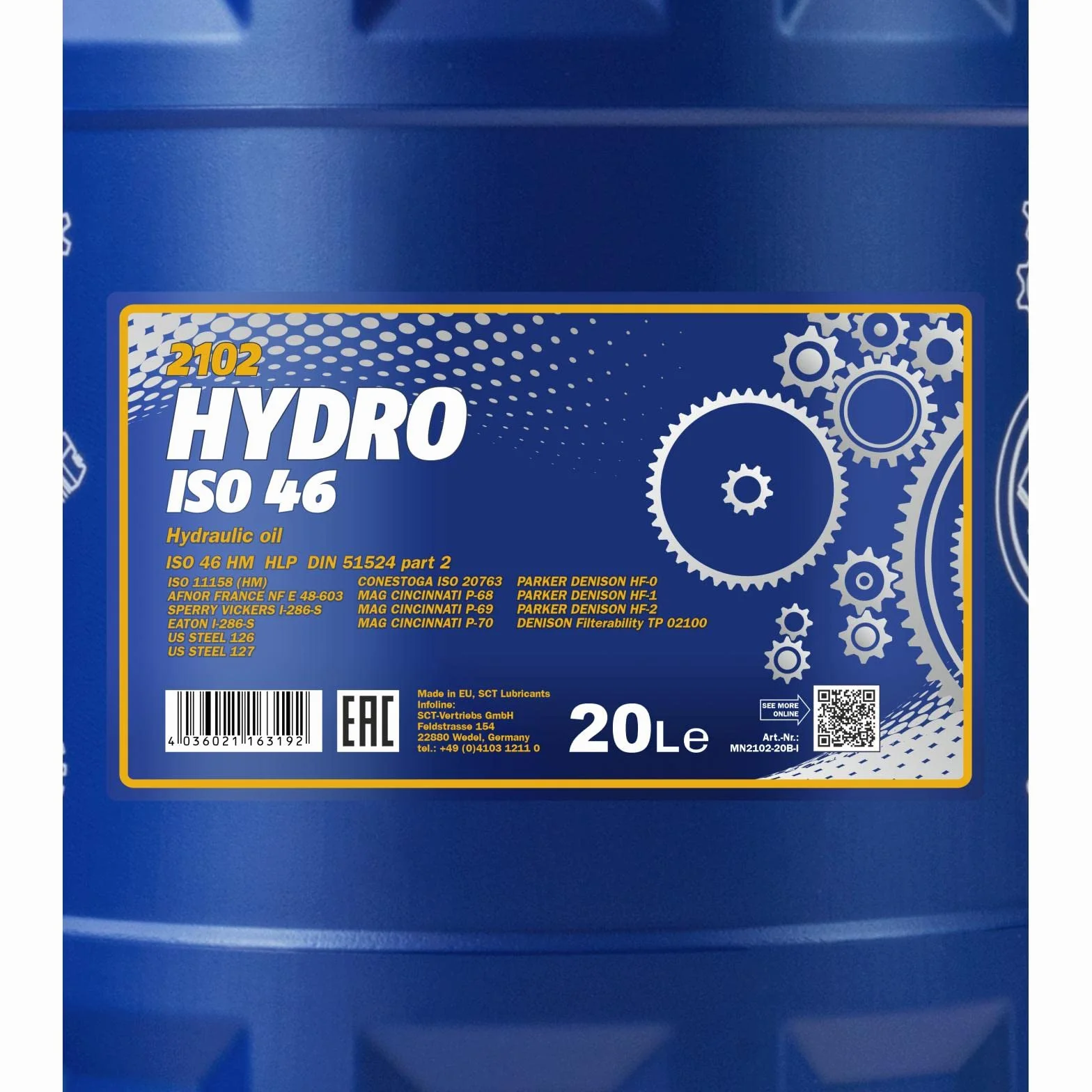 MANNOL MN2102-20 Olio sistema idraulico sentrale 20L