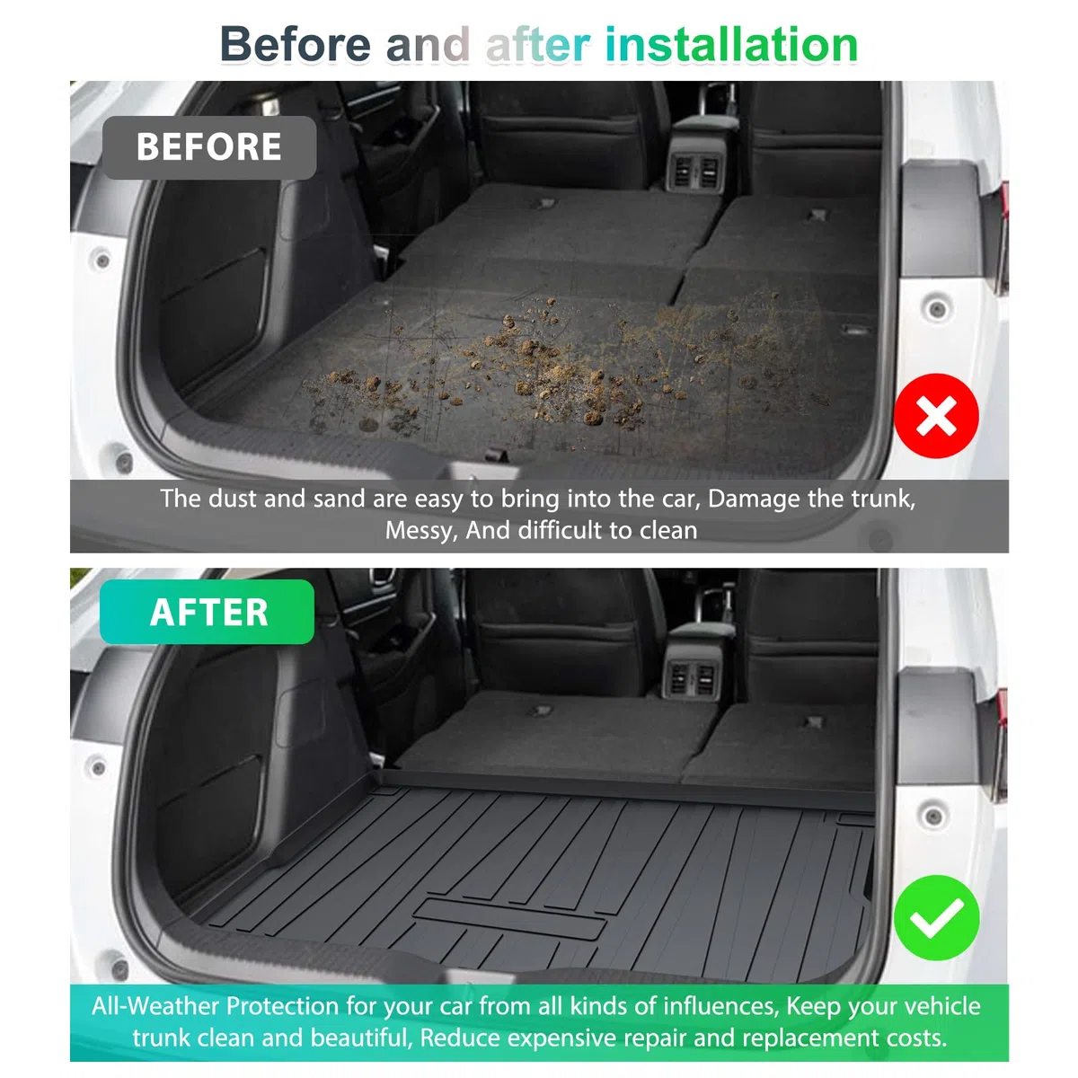 GAFAT Compatibile con Honda HR-V 2022-2025 2026 Tappetino per Bagagliaio, Facelift HRV 2026 Tappetini Gomma Tappetino Antiscivolo TPE Originali 3D, Accessori HR-V 2025