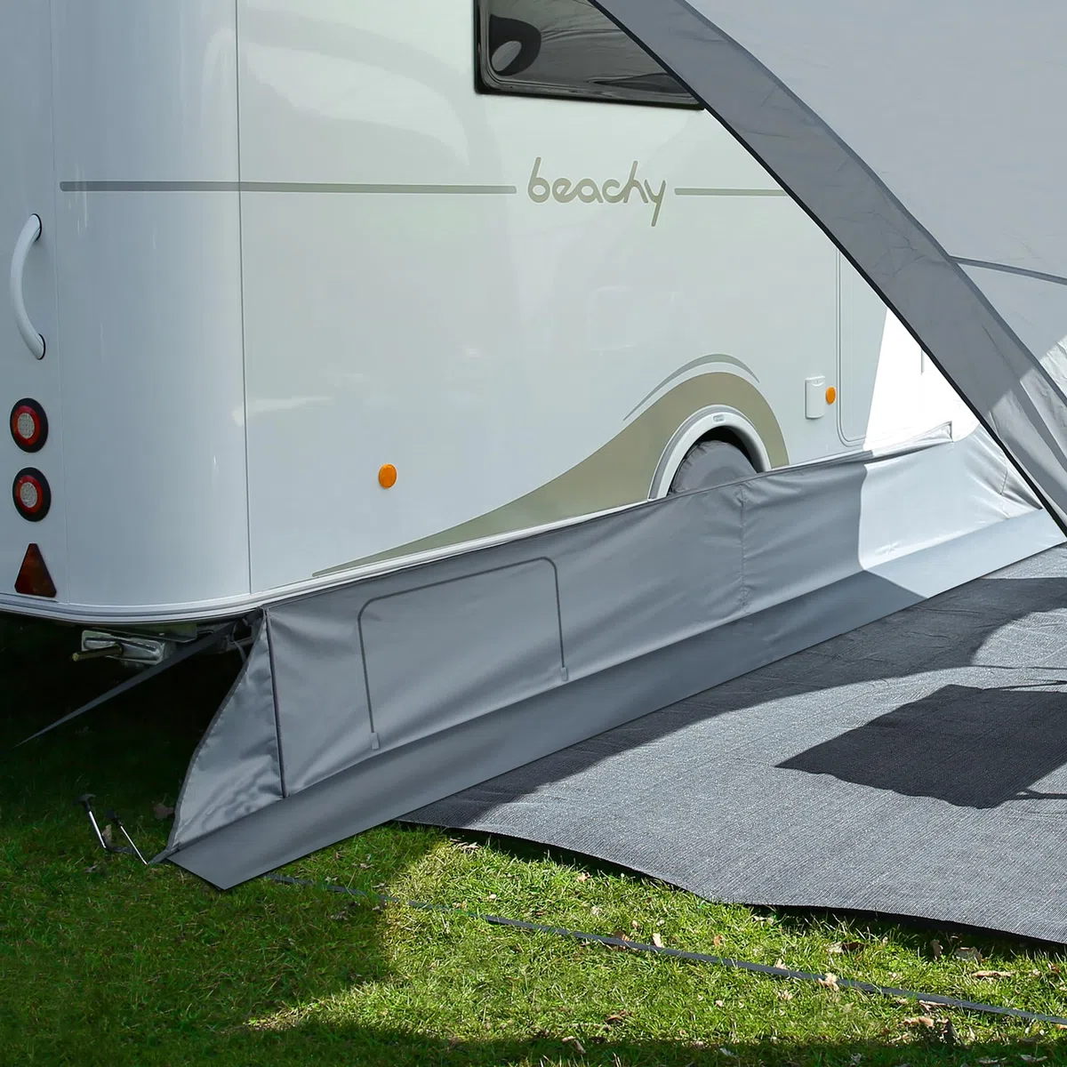 your GEAR Grembiule Brela – Grembiule a vento per Hobby Beachy 360 roulotte con copertura ruota e apertura con cerniera