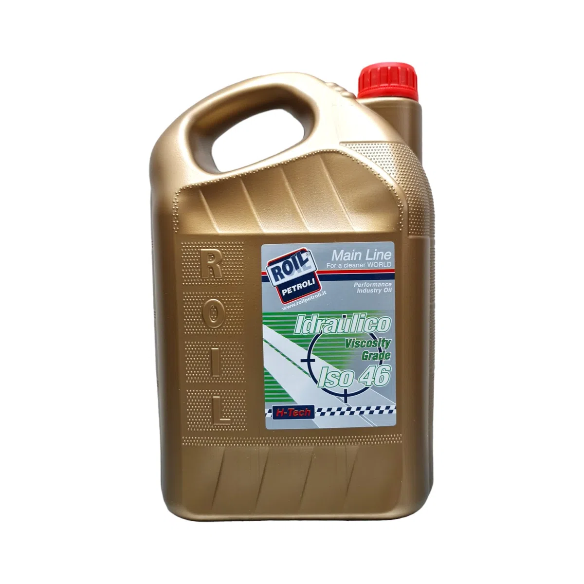 5 Litri di Roil Olio idraulico VG ISO 46 "NUOVA FORMULA CON POLIMERO ELASTOMERO" con più elasticità e durata delle parti in gomma, antischiuma e antiusura per sistemi oleodinamici e idrostatici