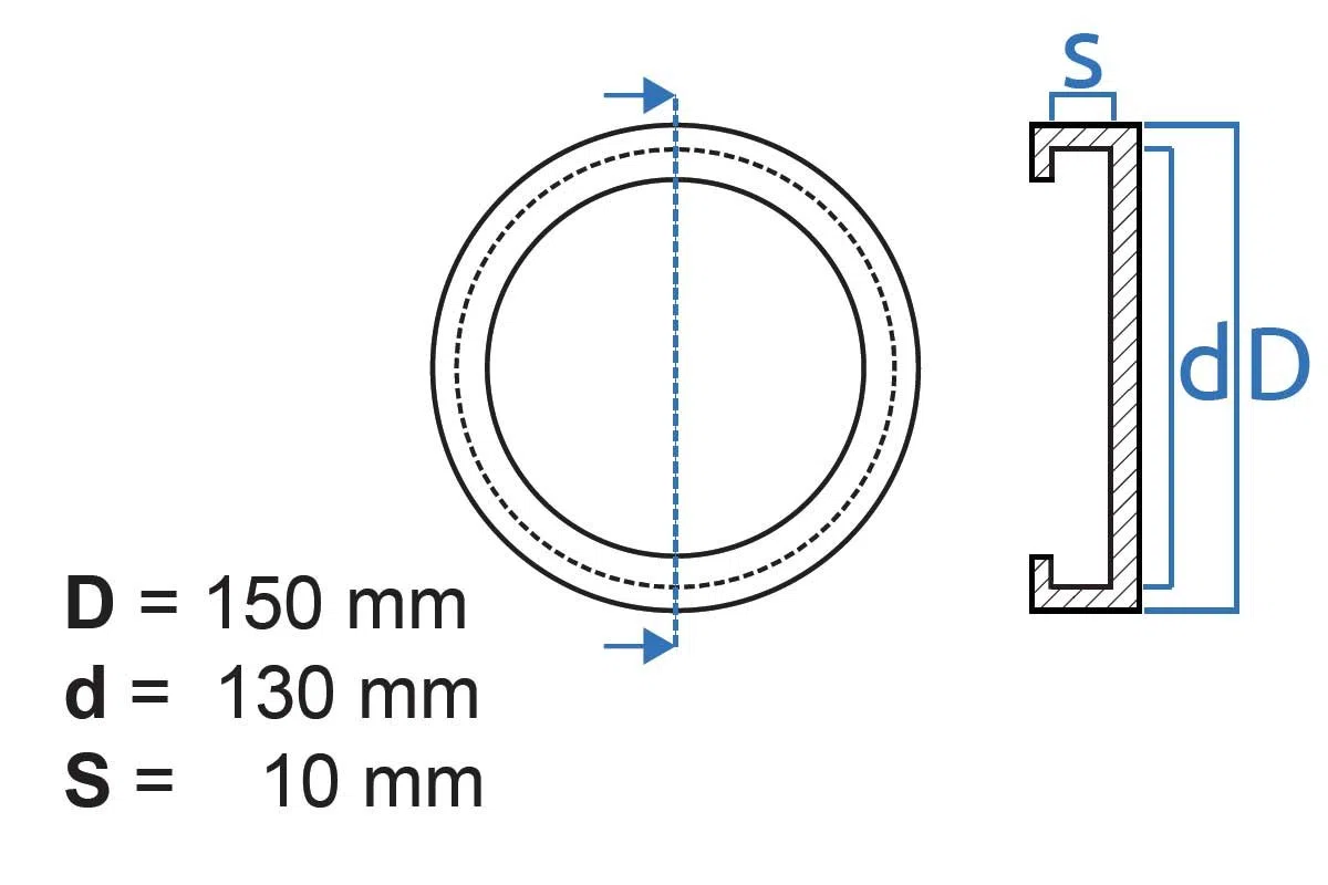 Kit 4 Tamponi a Cuffia in Gomma Piena ø150/135 mm H25 per Ponti Sollevatori a 2 Colonne — Compatibili Ravaglioli